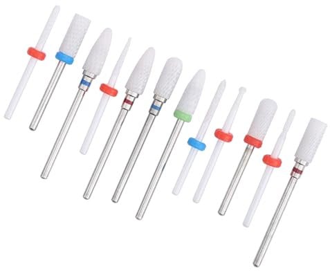 12pcs Ceramica Fresa Trapano Bit Trapano Elettrico Chiodo Lime Rettificatrice Fresa per Rimuovere la Pelle Morta per le Unghie