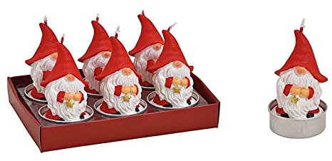 Teelicht Set Weihnachtswichtel Weihnachtswichtel Wichtel 4x6x4cm aus Wachs Rot 6er Set, (B/H/T) 13x7x9cm