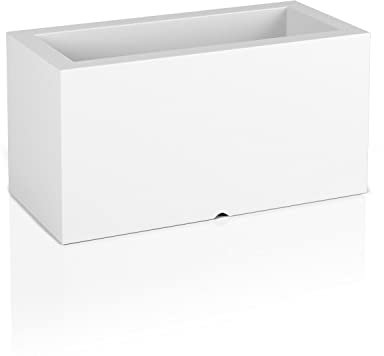 Forvega - Pot de Fleur Lungo, Hauteur 38 cm, Design Intemporel, Parfait pour la Maison et Les espaces publics, de la Plus Haute qualité, Peut être combiné avec d'autres modèles, Blanc