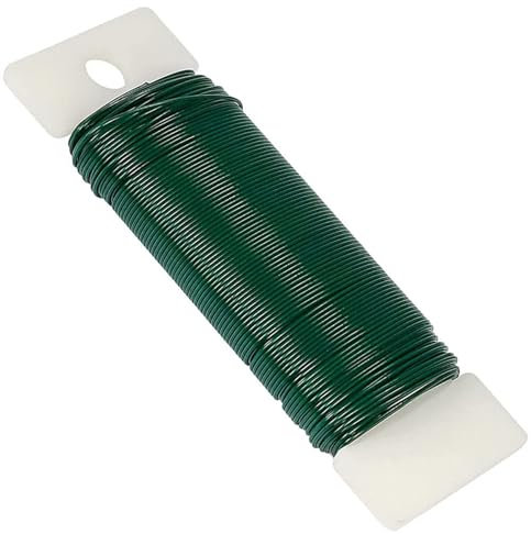 1 Pack Floral Floristry Green Garden Mossing Wire 22 Gauge, Flexible Paddle Wire for Christmas Wreath Making, Craft, Flower Arrangements