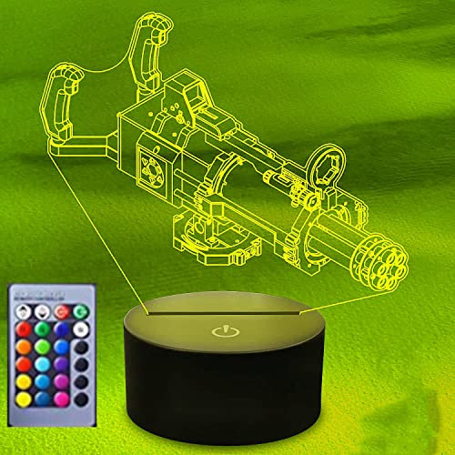 Jinson well 3D Pistole Lampe led nacht licht optische Illusion Nachtlicht 16 Farbwechsel Tisch Schreibtisch Dekoration Lampen mit Acryl Flat Base USB Kabel Spielzeug
