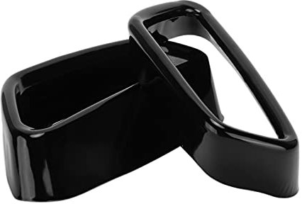 OKAT Auto-Auspuffblende, rostfreier Edelstahl, glänzend schwarz, Auspuffendrohrabdeckung, 2 Stück, langlebig, für Upgrade-Ersatz für 5er G30 G38 2018-2021