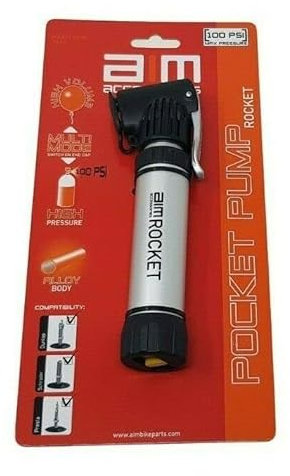 Mini Bicycle Hand Pump For Presta Dunlop Schrader Valves Silver Bike Pump New