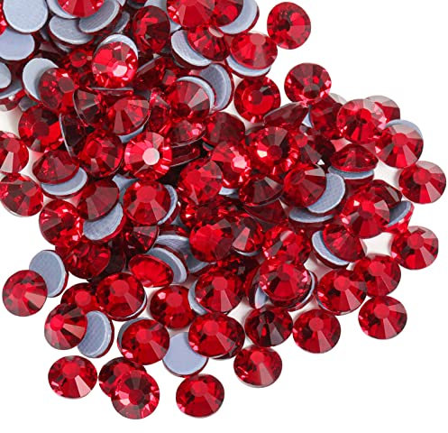 Beadsland Hotfix Pedrería, 2880pcs Flatback Crystal Rhinestones para manualidades Ropa Decoraciones DIY, Siam, SS10, 2.7-2.9 mm