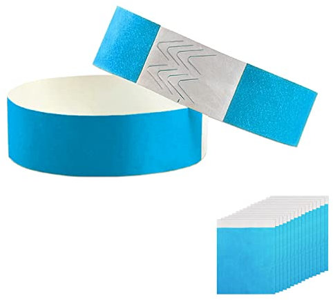 150 Stück Einlassbänder, Wasserdicht Event Armbänder, Festivalbänder, 19×250 mm Wasserdichtes papier Einlassbänder für Club Party Festival Wasserpark (Blau)