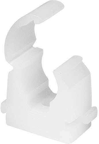 ROHANS Single 15mm HINGED Pipe Clips TS15 for PIPEWORK Black, White, Red, Yellow, Blue, Pack of 5, 10, 15, 20, 50, 100 (20, White)