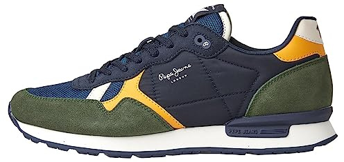 Pepe Jeans Brit Heritage M Herren-Sneaker, Blau/Marineblau, 10 UK