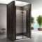MONABLACK Porte de douche noire pliante pivotante H 195 cm largeur réglable de 68 à 72 cm verre transparent