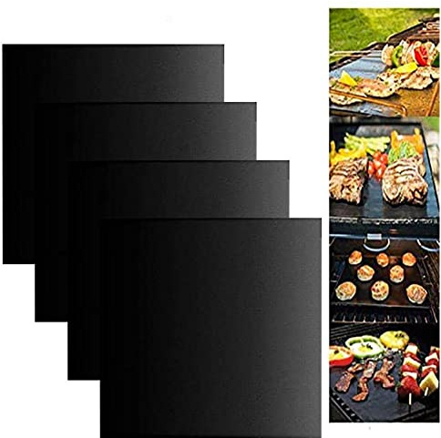 SPORTARC Grillmatten-Set, quadratisch, antihaftbeschichtet, für den Außenbereich, wiederverwendbar und leicht zu reinigen, funktioniert auf Gas, Holzkohle, Elektrogrill und mehr, 40 cm