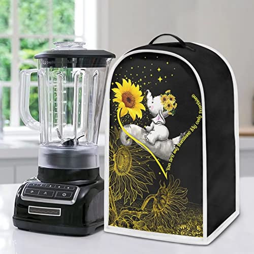 Poceacles Baby Elephant Sunflower Print Blender Cover, Stand Mixer or Coffee Maker Cover Food Processor Cover for Kitchen Appliance Protector
