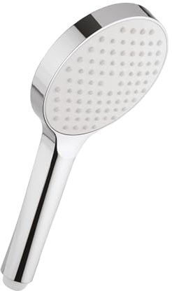 SwissWave - WaterSave 85 mm 3-Strahl-Handbrause - ABS - Chrom - Klassisch - 8 l/min Regen-, Massage- und Mischbatterie - Ersatz für Badewanne und Badezimmer - Silber