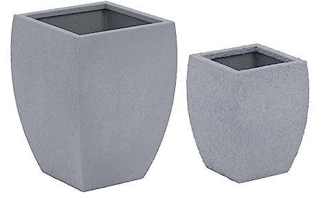 Royal Catering RC_FPOT_11 Lot de 3 pots de fleurs en acier Corten coniques/arrondis 27 x 27 x 38 cm/31 x 31 x 45 cm