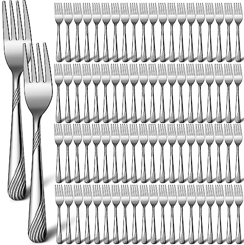 Bokon 200 Pieces Stainless Steel Dinner Forks Bulk, Metal Fork, Stylish