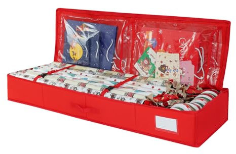 Geschenkpapier Aufbewahrung - 101x34x14cm Strapazierfähiges organizer für geschenkpapier für Geschenkpapierrollen Aufbewahrungstasche - Rot