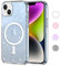 Yoedge Trasparente Glitter Cover Magnetica per iPhone 15 Plus 6,7, Custodia Bling Brilla Compatibile con MagSafe Magnetico Ricarica Wireless, Bumper TPU Hard PC Clear Case Antiurto per iPhone 15 Plus