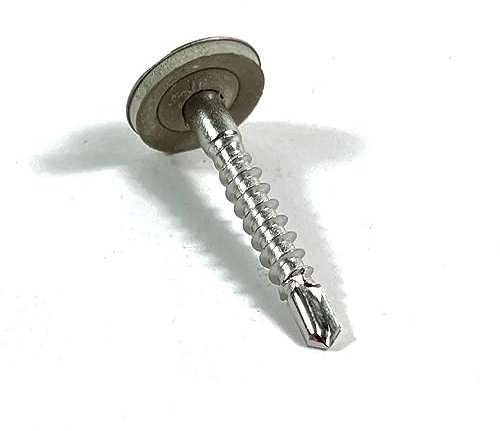 Schraubendealer 100 Stück Spenglerschrauben A2 mit Bohrspitze und EPDM Dichtscheibe (4,5 x 20 mm)