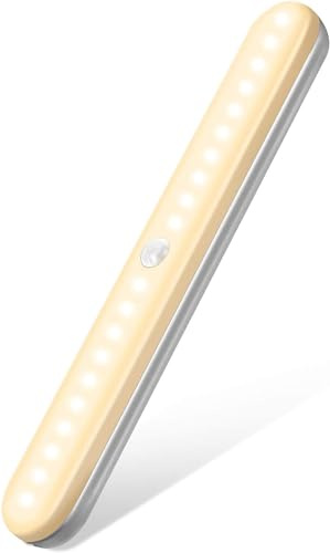 OUSFOT Schrankbeleuchtung mit Bewegungsmelder Unterbauleuchte Küche Led 20 LEDs 900mAh USB Wiederaufladbar 3 Modi 3800-4500K Nachtlicht kabellos Schrankleuchte für Schrank, Kleiderschrank, Treppen