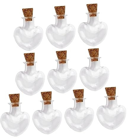 OUNONA 10pcs Wishing Bottle Mini Glass Bottles with Cork Stoppers Glass Dropper Clear Container Bottle Miniature Bottles for Keepsakes Small High Borosilicate Glass Pendant Pack
