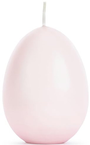 Osterei Kerze 10 cm hoch Pastell Tisch-Deko Ostern Dekoration Deko-Zubehör Osterfest Geburtstag (Pastell-Rosa)