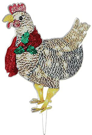 Yusat Leuchtendes Huhn, Dekorative LED-Lichter, Osterdekoration, Leuchtende Gartendekoration mit Schal Drinnen und Draußen, Zimmer, Hof