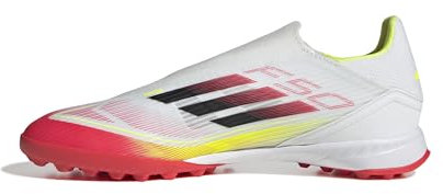 adidas F50 League Laceless Football Boots Turf, Botas de fútbol Unisex Adulto, Cloud White/Core Black/Solar Yellow, 42 EU