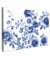 MuchoWow© Wandbilder Groß 120x80 cm XXL Wohnzimmer Wanddeko Schlafzimmer Zimmerdeko Wandgemälde Zimmer Deko auf Wand Dekoration Wall Art Blumen - Delfter Blau - Kunst - Weiß