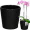 KOTARBAU® Blumentopf Schwarz Keramik Glasiert ⌀ 9,5 cm Höhe: 11 cm Orchideentopf Modern für Zimmerpflanzen