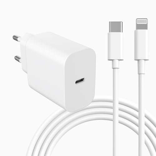 ilikable Caricatore iPhone Rapido con Cavo USB C to Lightning 2M Originale 20W Caricatore USB C Certificato MFi for iPhone 14/14 Pro/14 Pro Max/14 Plus/13/12/11/XS/XR/X/SE Type C Caricabatteria USB C