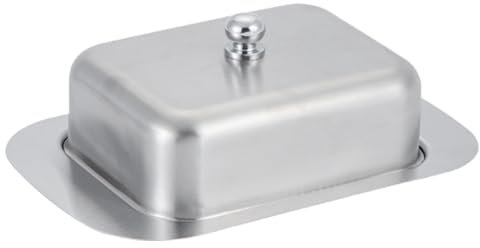 Stainless Steel Butter Dish with Lid and Handle - Countertop Butter Storage Box with Covered Butter Tray