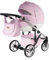 NAVI Kajtex BBtwin 3 in1 similpelle, passeggino 3 pezzi con corona, Trio eco-pelle, pelle (rosa)