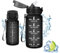 Vikaster Gourde Sport, Gourde avec Paille 500ml, sans BPA, Étanche & Réutilisable, Water Bottle Ouvrir en Un Clic, Convient pour la Gym, Le Yoga, Le Camping, Randonnée, A-Mat Noir