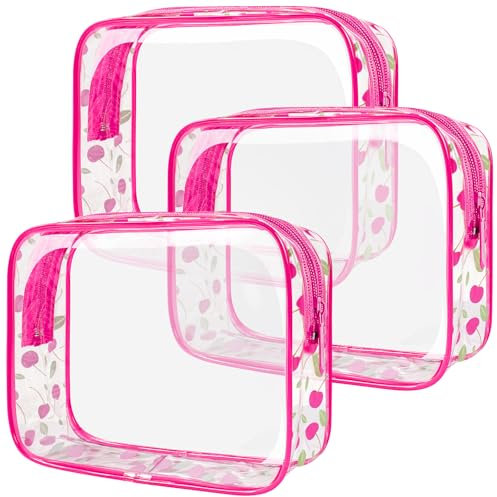 LETGO TSA-zugelassener Kulturbeutel – transparente Make-up-Tasche, wasserdicht, Quart-Größe, Reise-Make-up-Kosmetiktasche für Damen, Reiseutensilien, für Frauen, Handgepäck, Flughafen,