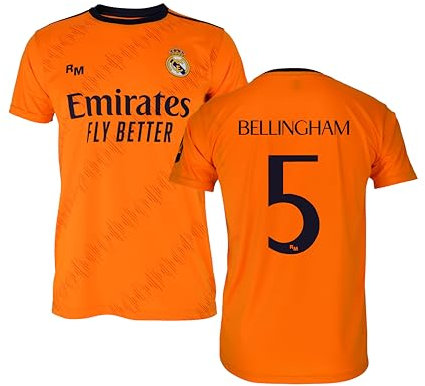 Real Madrid Maillot deuxième équipement saison 24/25, Bellingham, adulte, réplique sous licence officielle, blanc, XL
