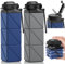 Popdigito Faltbare Wasserflaschen, lebensmittelechtes BPA-freies Silikon, faltbare Wasserflasche, 610 ml, auslaufsicherer Deckel, wiederverwendbar (Upgrade Dark Grey+Dark Blue)