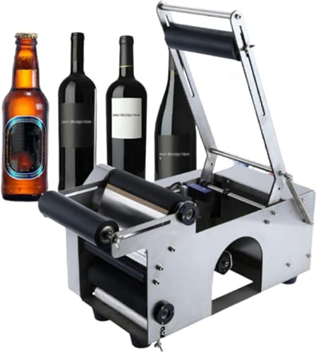 DSeenLeap Adhesive Tag Labeling Machine for Bottles, Bottle of Bottles, 20-40 Pieces/min, Interior Diameter of The 75 Mm Label, Glass Bottle Glass