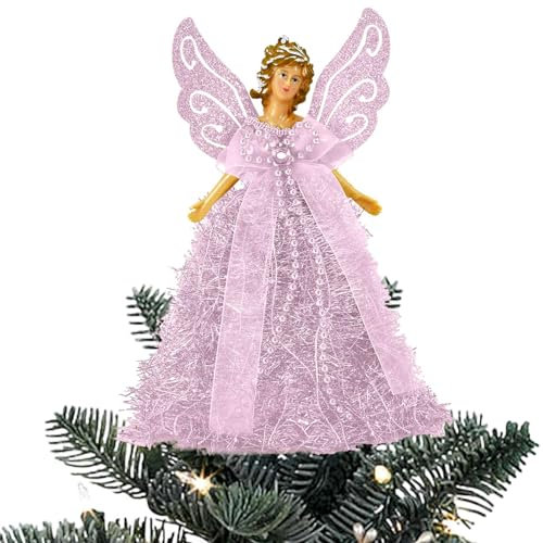Puntale Per Albero Di Natale, Puntale Per Albero Di Natale A Forma Di Angelo, Ciondolo Per Albero Di Natale Angelo Fatato Con Ali Per Ornamenti Per Albero, Decorazione Per Albero Di Natale