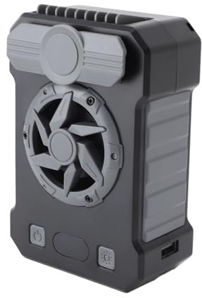 MENDUNER Clip Ventilator, Ventilator Indoor Cycling, Taillenclip Ventilator mit Umhängeband, 5 Geschwindigkeiten, USB Wiederaufladbar, Tragbar, Tragbar, Zum Aufhängen, Kühlventilator