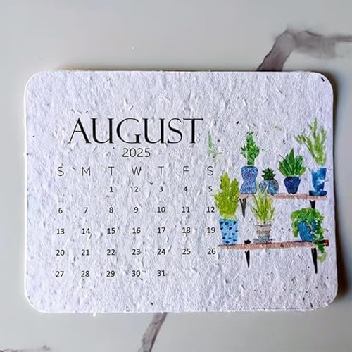 Saatgut Kalender 2025, Pflanzbarer Saatkalender 2025, Pflanzbarer 12-Monats-Kalender, Recyceltem Saatpapier Tischkalender 2025, Kreativer Kunstkalender Zum Organisieren Und Planen