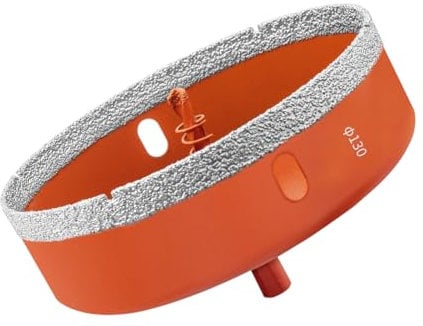 Meccion Sierra perforadora de diamante para azulejos con broca de centrado, broca de diamante soldada para porcelana, cerámica, vidrio, granito, azulejos, gres porcelánico, mármol (130 mm)