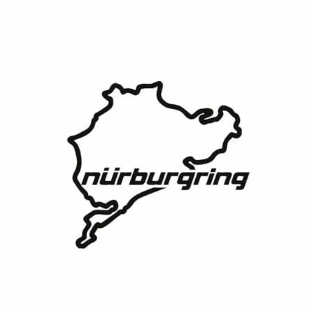 Road Racing Nürburgring Interessante Karte, Auto-Aufkleber, geeignet für allgemeine Motoren, Rennaufkleber, Auto-Styling, Vinyl-Aufkleber (schwarz, 12 x 7 cm)