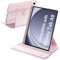 A-BEAUTY Funda Giratoria Compatible con Samsung Galaxy Tab A9 8.7 Pulgadas 2023 (SM-X110/X115/X117) con Soporte para S Pen, Rotación de 360° Protectora Respaldo Clara, Rosa