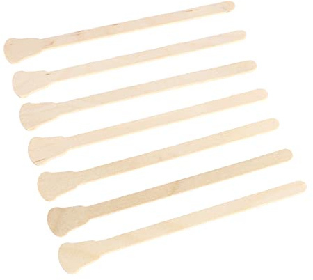 HAMPPLIES 100 Stück Holzspatel zum Wachsen mit Abgerundeten Enden Einweg Wachsstäbchen für Einfache Haarentfernung zu Hause Beim Warmwachs