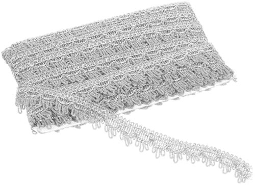 ARTIBETTER Kleidungstrimm Verschleißfester Dekorativer Rand für Nähen Diy Bastelbedarf Yards Elegantem Silber für Vorhänge und Bekleidungsaccessoires