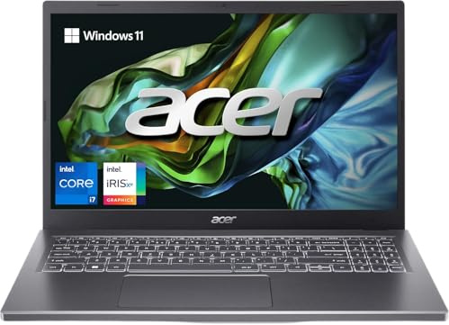 acer Aspire Premium 15,6 FHD Laptop | Intel Core i7-1255U fino a 4.7GHz | 32GB RAM - 512GB PCIe SSD | Iris Xe Graphics | Tastiera retroilluminata | Webcam | Wi-Fi 6 | Elegante e portatile | Windows