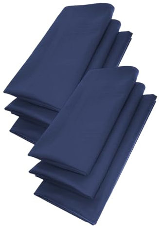 Gariella - 6er Set Stoffservietten mit Muster, Farbe: Dunkelblau, Mundservietten, Mundtuch, 100% Baumwolle, Größe: ca. 45 x 45 cm, waschmaschinenfest, vierseitig eingesäumt