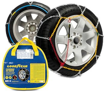 Goodyear Satz von 2 x 9mm Metall Auto Schneeketten Größe 90 mit automatischem Spanner