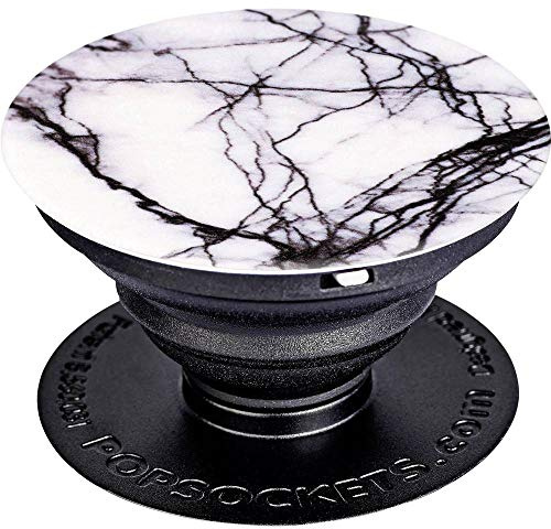 PopSockets Ausziehbarer Sockel und Griff für Smartphone/Tablet Weiß Marble