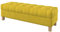 Furninero - Geknöpfter gepolsterter Sitzbank Sitzhocker Sitzruhe Betthocker Ottomane, mit Stauraum, Quadratische Beine, 140 cm breit, Majestic Velvet Yellow Stoff (Licht zu reinigende), Gelb