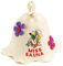 Natural Textile Sauna Hat 'Sauna Miss Flower' White/Grey - 100% Organic Wool Felt Hats for Russian Banya - Protect Your Head from Heat - English Sauna eBook Guide Included - with Embroidery