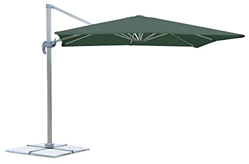 VERDELOOK Ombrellone braccio deluxe 3x4m grigio